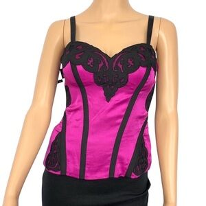 Bebe Seductive Silky Bustier Top Size S